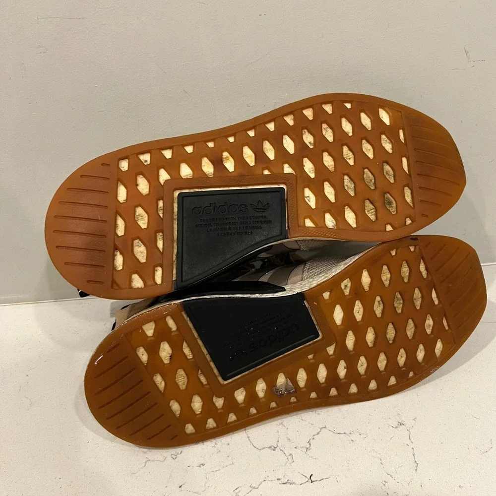 Adidas NMD R2 Sneakers Mens 8 Brown Fair Mesh Boost Athletic Shoes - Picture 3 of 9
